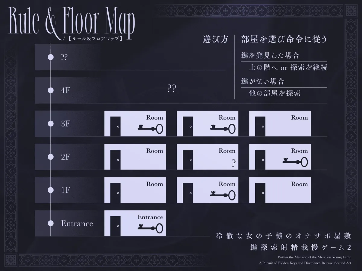 冷徹な女の子様のオナサポ屋敷 ~鍵探索射精我慢ゲーム2~ 冷徹な女の子様のオナサポ屋敷 ~鍵探索射精我慢ゲーム2~