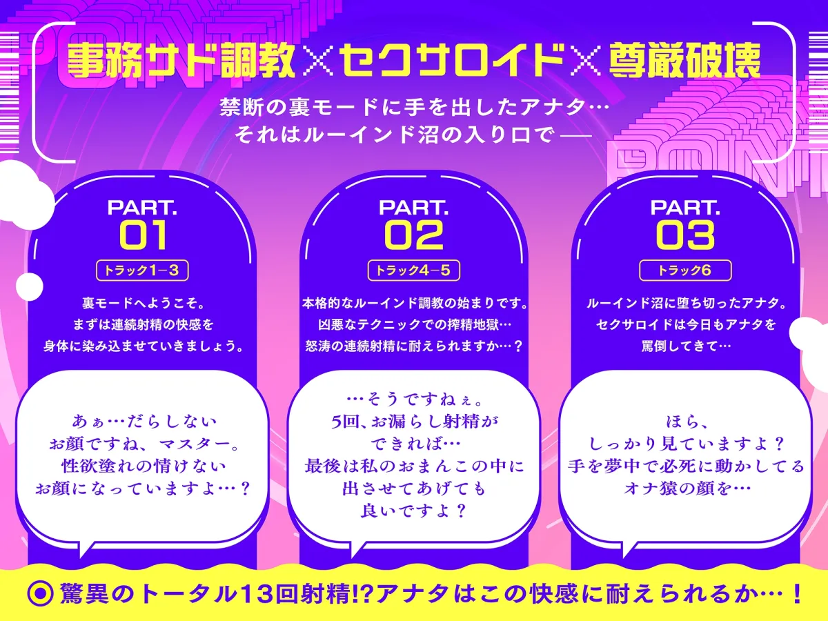 【ルーインドオーガズム】デカ痴女セクサロイドの密着事務的ザーメン搾取~快楽地獄でマゾ堕ち確定お漏らし射精~【13回射精×事務サド調教】 【ルーインドオーガズム】デカ痴女セクサロイドの密着事務的ザーメン搾取~快楽地獄でマゾ堕ち確定お漏らし射精~【13回射精×事務サド調教】