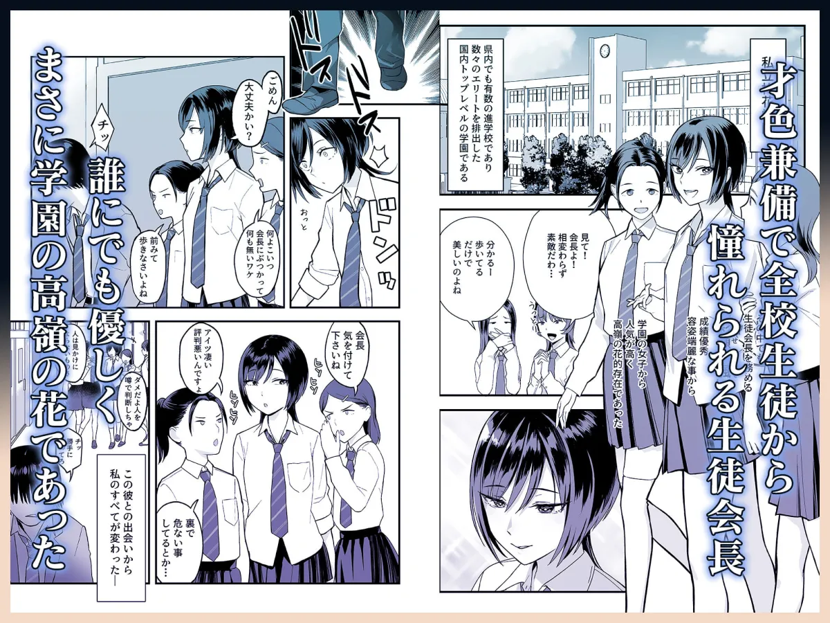 陰キャな俺だけが知っている生徒会長の裏側。 〜隠れ巨乳の先輩が快楽に屈服して堕ちるまで〜