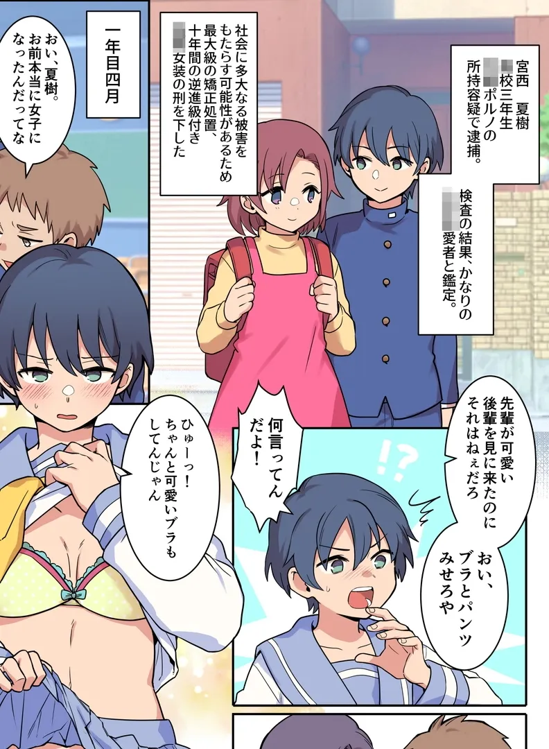 女装退行で矯正される男の子達