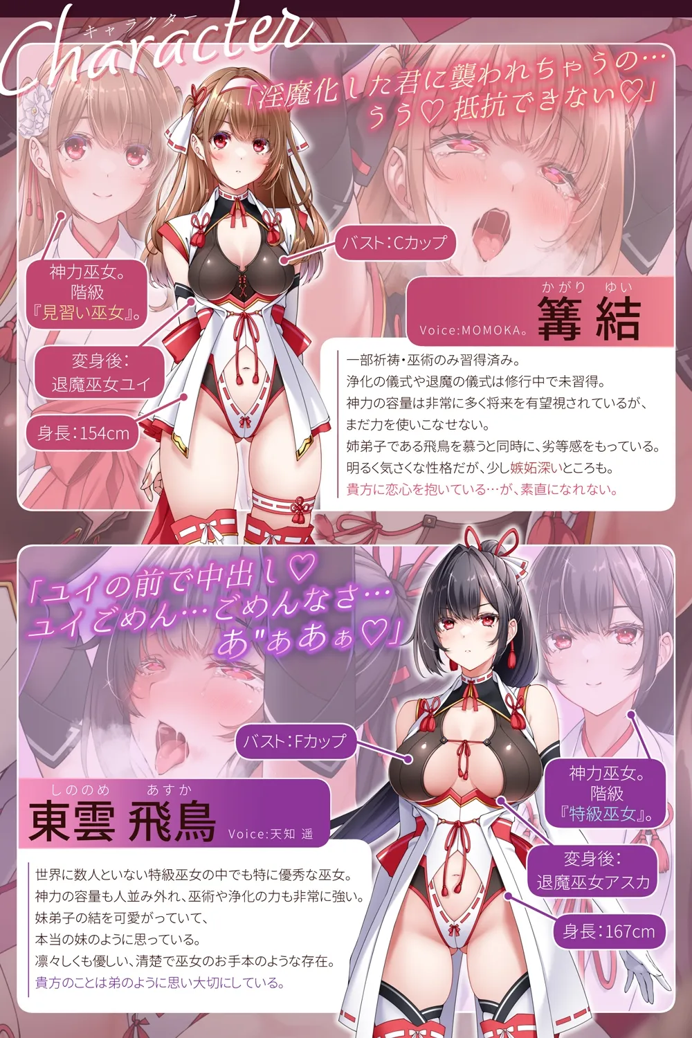 【✅嫉妬姦×快楽堕ち】双堕ち退魔巫女～大好きすぎておまんこ負けちゃう♡快楽♡甘・凌・辱でハーレム連鎖堕ち～