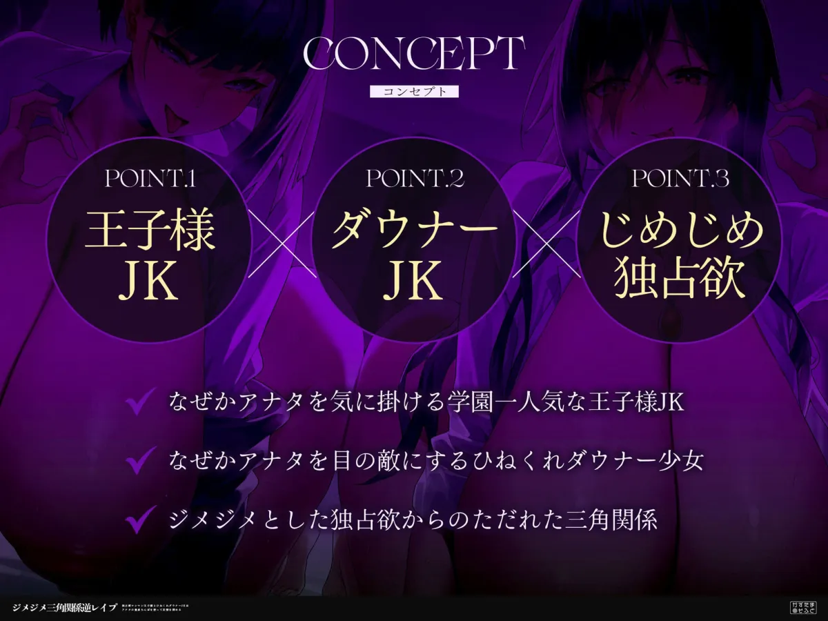 【女性優位フォーリー/ドスケベ事後差分イラスト】ジメジメ三角関係逆レイプ〜独占欲マシマシ王子様とひねくれダウナーJKはアナタの童貞ちんぽを使って友情を深める〜