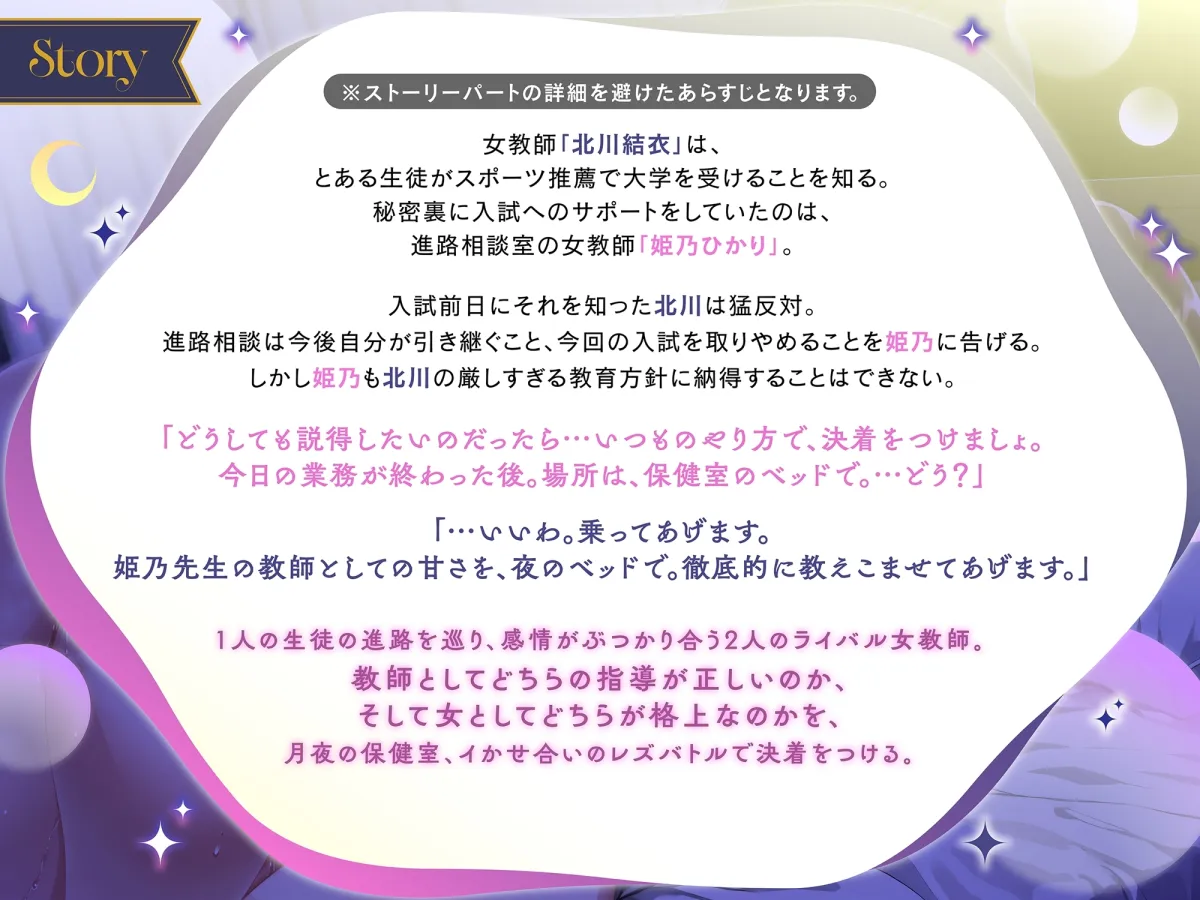 【KU100】夜の保健室で秘密のレズバトル！ 女教師「北川結衣」vs女教師「姫乃ひかり」