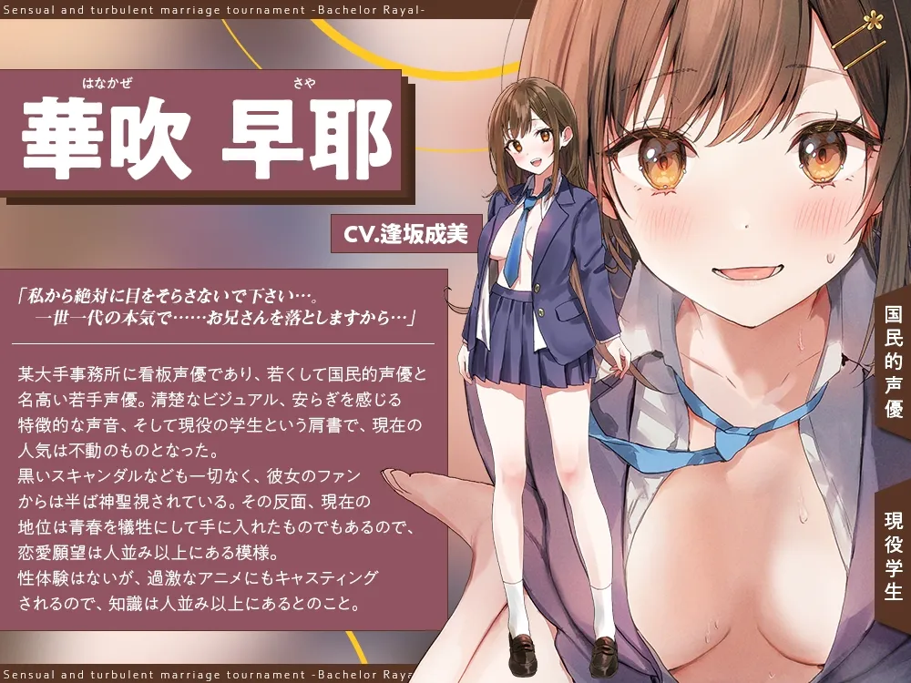 【2026年04月04日迄限定】媚びまくるおまんこ婚活・バチュラー・ロワイヤル！〜日本一の声優が媚び媚び交尾♪ 結婚するために全力でご奉仕いたします♪