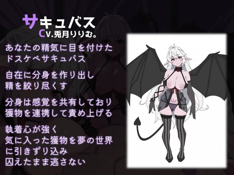 淫語!耳舐め!乳首舐め!ドスケベサキュバスのエンドレス搾精【ダミーヘッド/バイノーラル】