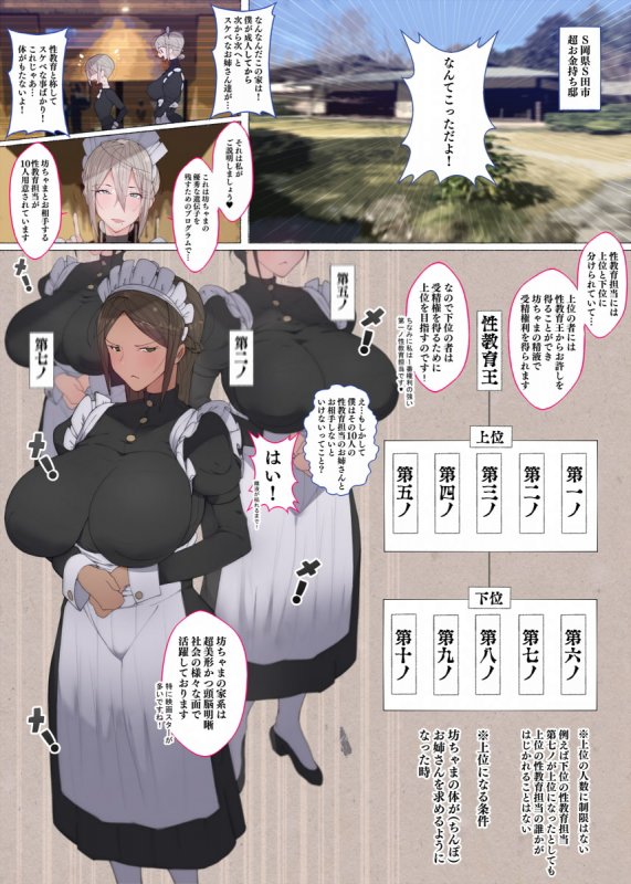 このお屋敷の坊ちゃまは…男に飢えたメイド達に搾られている!! 働くお姉さん達 メイドのお姉さん達