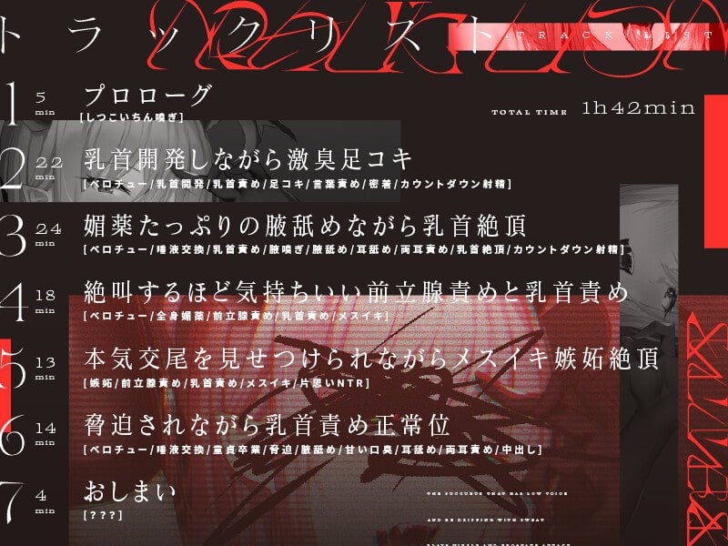 低音ボイスの汗だくサキュバスによる乳首責めと前立腺責め 低音ボイスの汗だくサキュバスによる乳首責めと前立腺責め