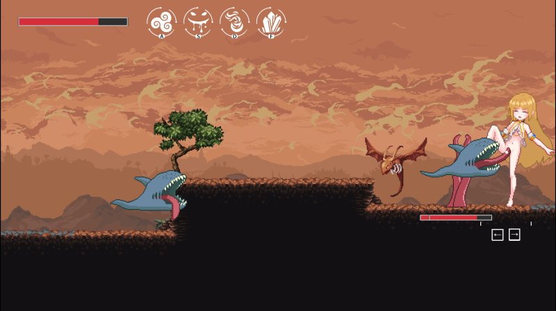 【横スクロールドットアクションエロ】聖女レリアと邪神遺跡