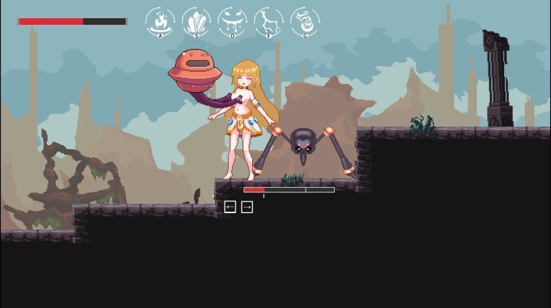 【横スクロールドットアクションエロ】聖女レリアと邪神遺跡