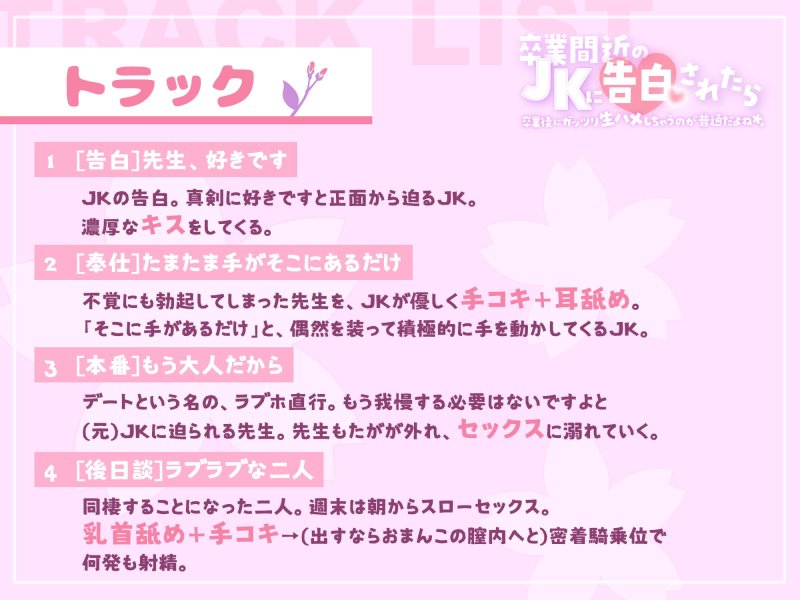 卒業間近のJKに告白されたら、卒業後にガッツリ生ハメしちゃうのが普通だよね【1週間限定110円】 卒業間近のJKに告白されたら、卒業後にガッツリ生ハメしちゃうのが普通だよね【1週間限定110円】