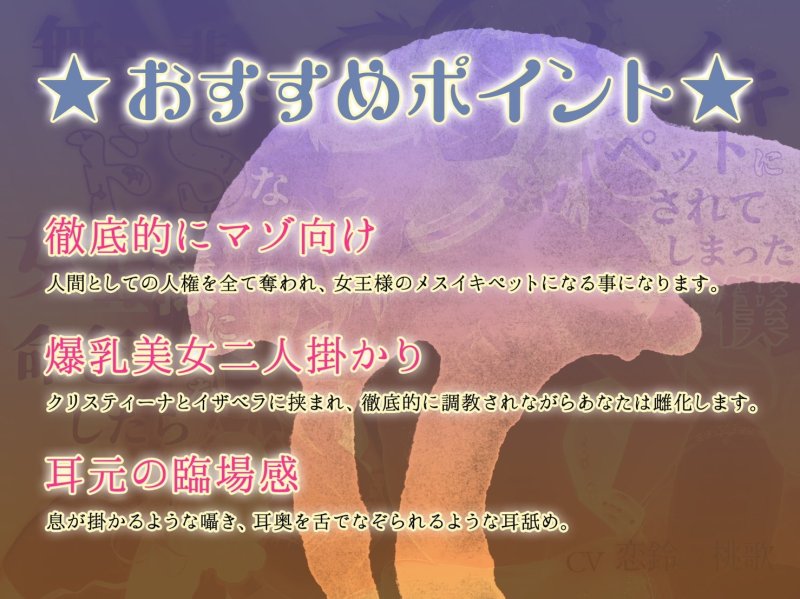 【マゾ向け×耳舐め隠語】無慈悲でドSな女王様に命乞いをしたら、メスイキペットにされてしまった僕