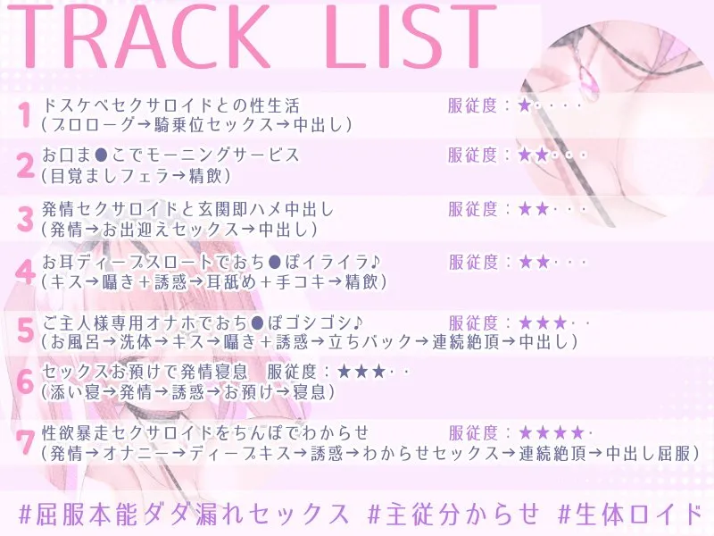 無条件溺愛してくるヤンデレセクサロイドとの「支配されたい」「使われたい」「完全所有されたい」願望ダダ漏れアクメ性活【KU100&超リアル音質】 無条件溺愛してくるヤンデレセクサロイドとの「支配されたい」「使われたい」「完全所有されたい」願望ダダ漏れアクメ性活【KU100&超リアル音質】