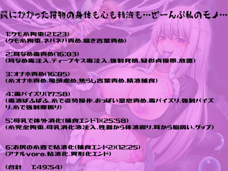 【アラクネ×捕食】糸と毒でたくさん犯してあげるねぇ～陰湿な蜘蛛に囁かれ溶かされ食べられる～