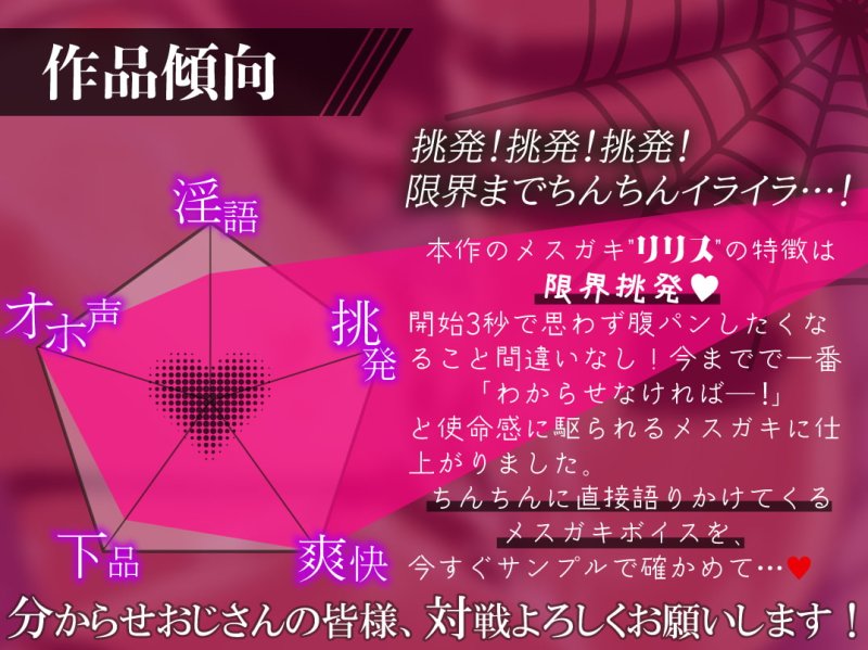 【前半無料】絶対屈服オホ声絶頂!最凶メスガキ淫魔お○んこ分からせ 【ドスケベ限界挑発】CV:兎月りりむ。 【前半無料】絶対屈服オホ声絶頂!最凶メスガキ淫魔お○んこ分からせ 【ドスケベ限界挑発】CV:兎月りりむ。