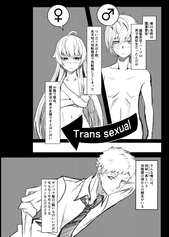 【男→女TSF女体化】銀髪赤目TS美少女_幼なじみ_〇〇する話