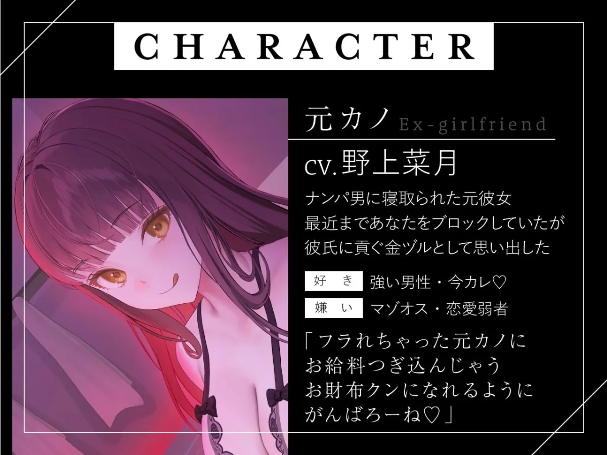 【野上菜月×貢ぎマゾ】元カノM性感 マゾ向け風俗で働く寝取られ元カノに貢いでいます