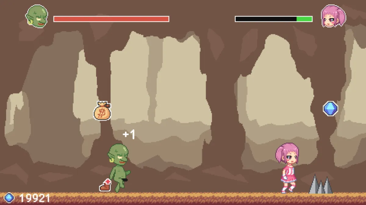 【メスガキわからせ横スクロールエロアクションゲーム】ゴブリンVSメスガキ