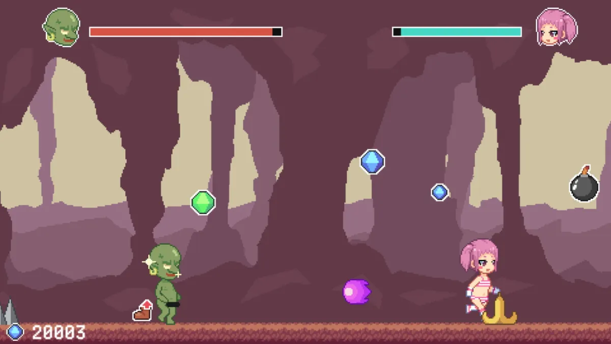 【メスガキわからせ横スクロールエロアクションゲーム】ゴブリンVSメスガキ