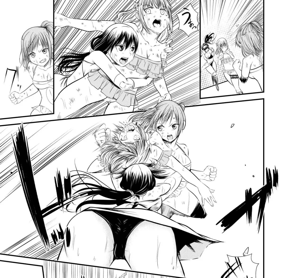 【キャットファイト】学校で女子プロレス! 全員失神失禁 バトルロイヤルデスマッチ編