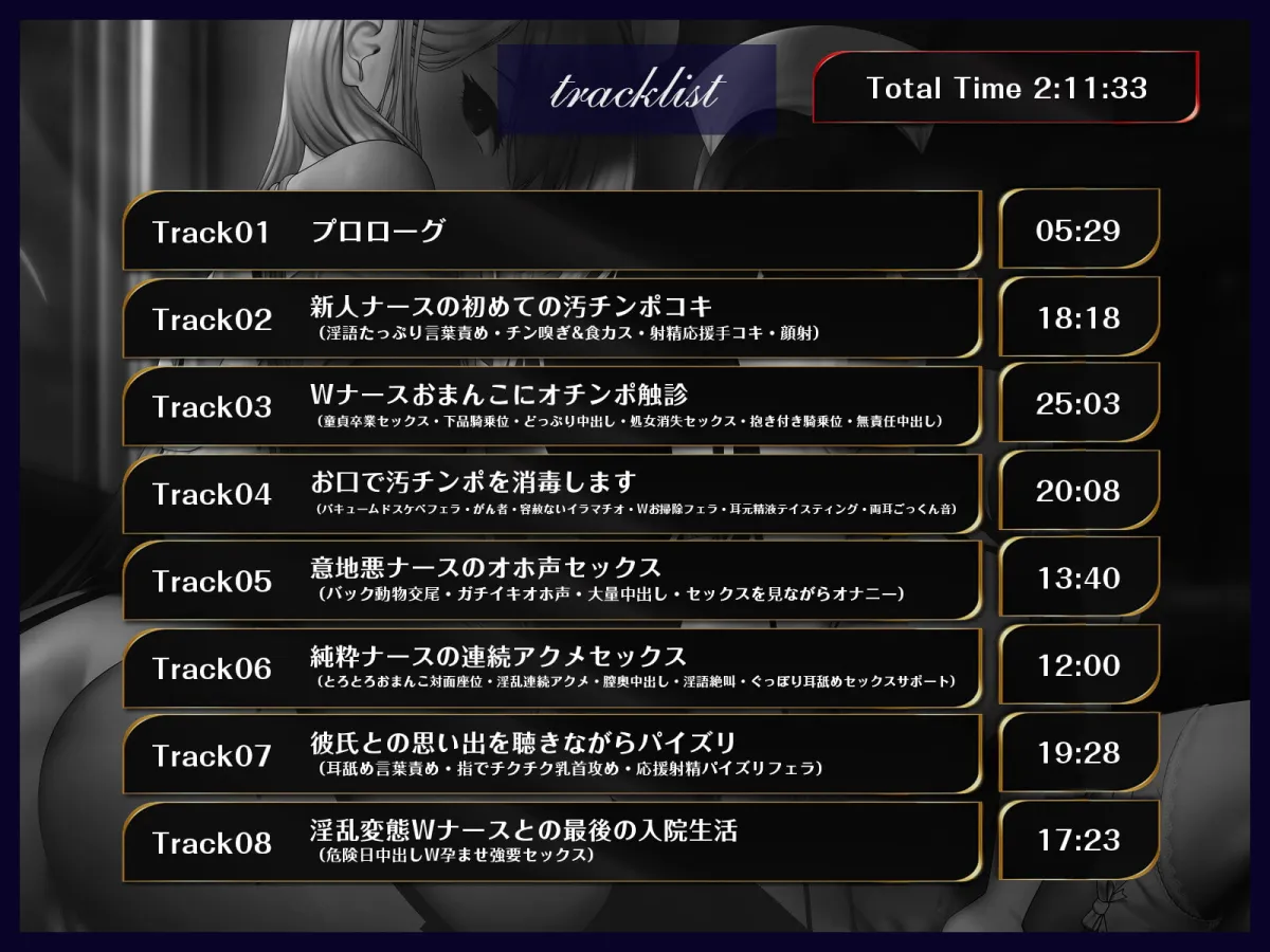【藍沢夏癒&そらまめ。】【オホ声】チンカス汚ちんぽミルクを徹底搾取される入院生活~Wナースのドスケベおまんこに種付け大量射精!~【KU100】【フォリア】 【藍沢夏癒&そらまめ。】【オホ声】チンカス汚ちんぽミルクを徹底搾取される入院生活~Wナースのドスケベおまんこに種付け大量射精!~【KU100】【フォリア】