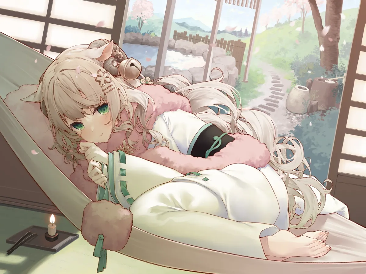 【耳かき・羊抱きまくら・添い寝】やおよろ温泉郷 ～羊神まよいのふわふわ一緒に眠りたいぴったり寄り添いご奉仕～【CV.石見舞菜香】【徳之ゆいか】