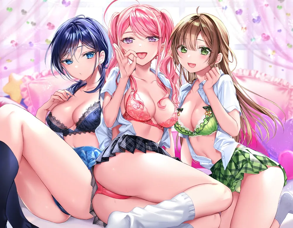 【秋野かえで＆陽向葵ゅか＆眠音りま×JK】今ドキJK2☆パパ活ギャルvs耳フェロモン【鏡乃もちこ】