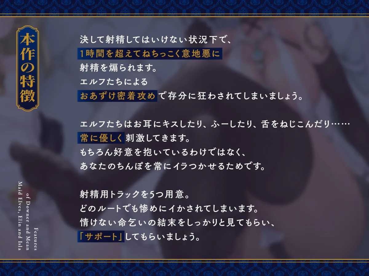 【CV:逢坂成美&みもりあいの】ダウナーでいじわるなメイドエルフによる無慈悲な命乞いオナニーサポート 【CV:逢坂成美&みもりあいの】ダウナーでいじわるなメイドエルフによる無慈悲な命乞いオナニーサポート
