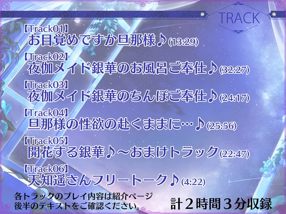 【天知遥】瑠璃雪楼の小夜曲 夜伽メイド銀華の痴態【KU100ハイレゾ】【ねいび】