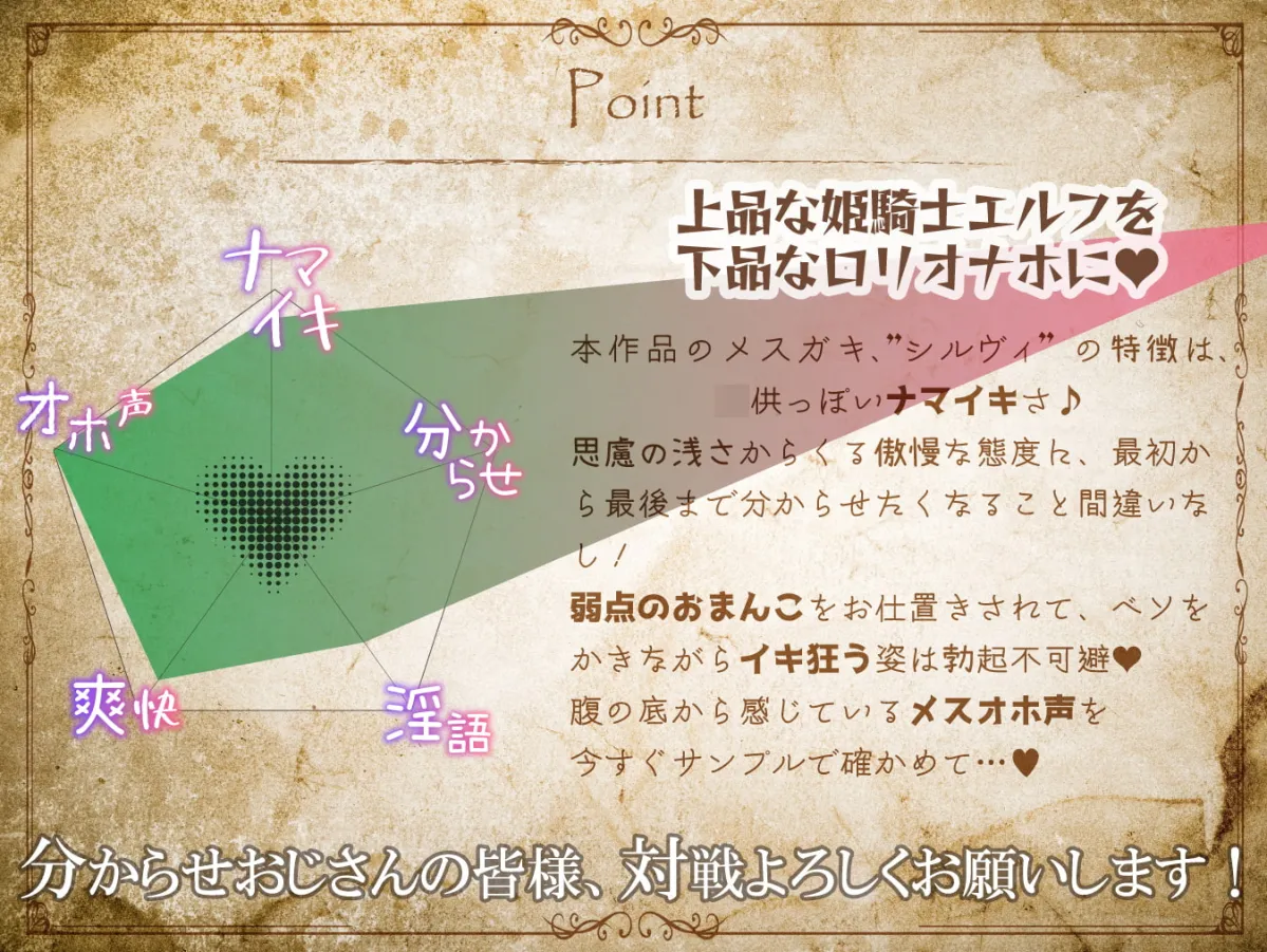 【発売後8日間限定!豪華7大特典】ドスケベ淫紋調教!生意気メスガキ姫騎士エルフお◯んこ分からせ【ロリオ゛ホ声】CV:兎月りりむ。【ｵﾀﾞﾀﾞﾀﾞﾀﾞｯ】