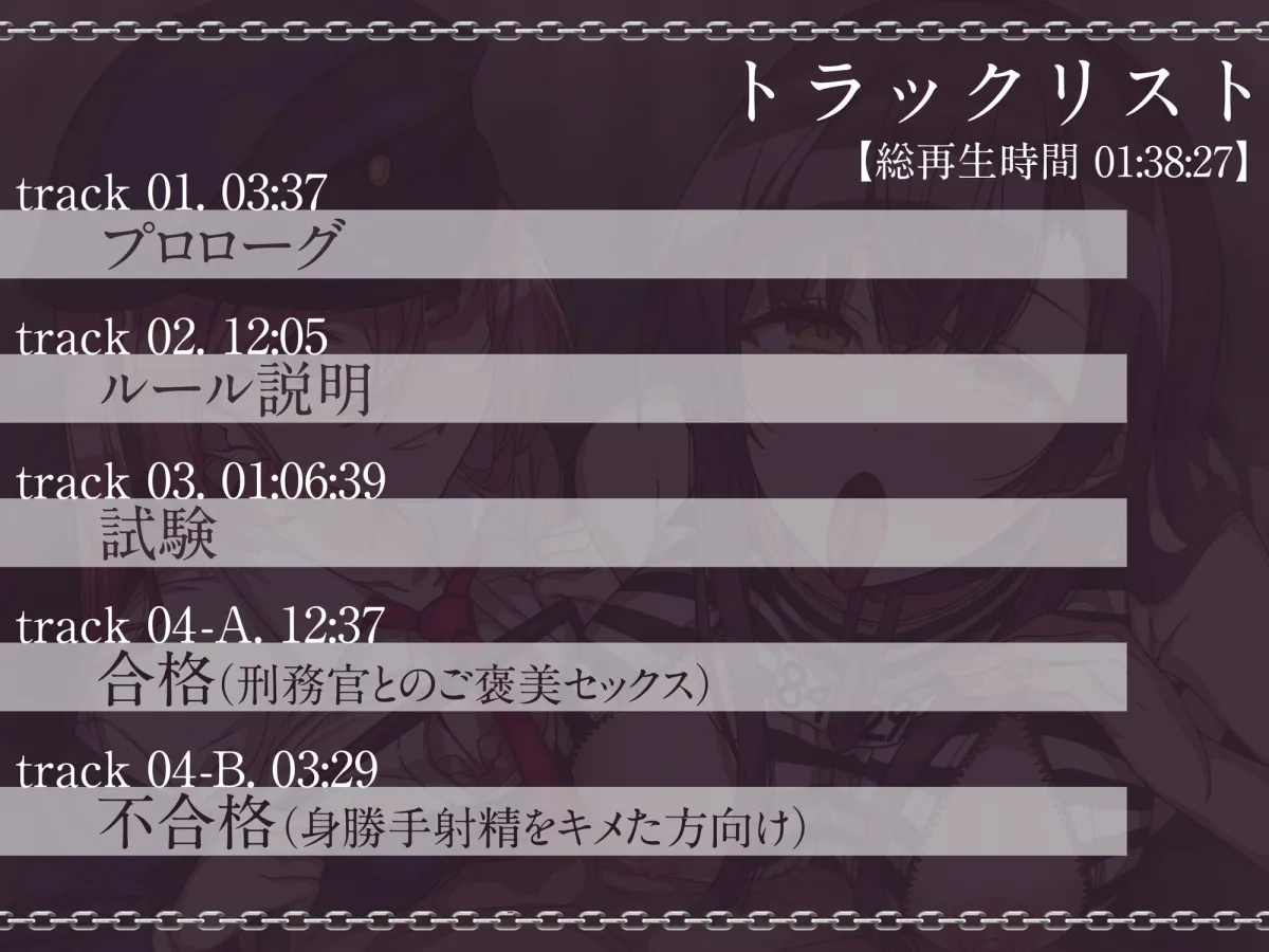 【CV:柚木つばめ】刑務官の飼っているド淫乱囚人に唾液ねっとりディープキスをされている間、必ずシコシコしないといけない射精我慢試験