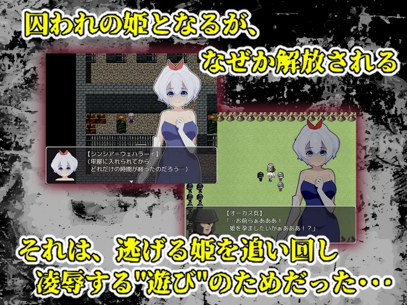 【片道勇者風横スクロールエロRPG】孕まし隊vs.守護り隊 ~敵兵100人×敗戦姫!~ 【片道勇者風横スクロールエロRPG】孕まし隊vs.守護り隊 ~敵兵100人×敗戦姫!~