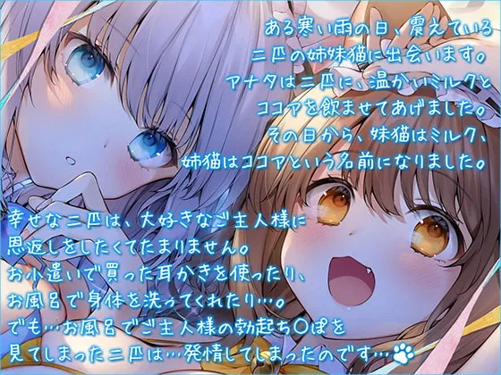 【CV:天知遥＆みたかりん】耳舐めにゃんにゃん天国 ケモ耳姉妹の孕ませおねだり♪【KU100バイノーラル】