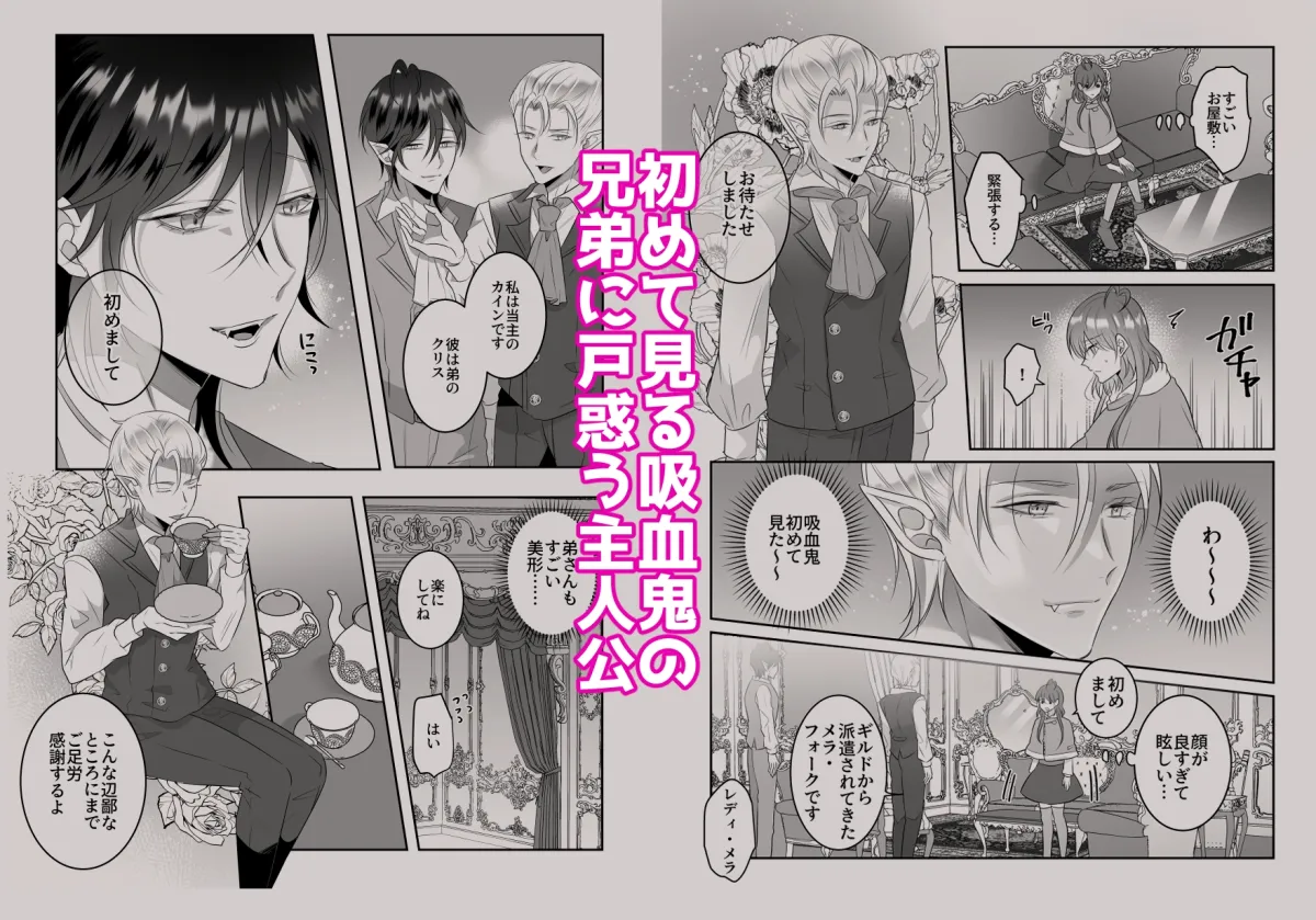 【吸血鬼兄弟×魔法使い】ギルドに紹介された仕事は吸血鬼の溺愛吸血でした 【吸血鬼兄弟×魔法使い】ギルドに紹介された仕事は吸血鬼の溺愛吸血でした