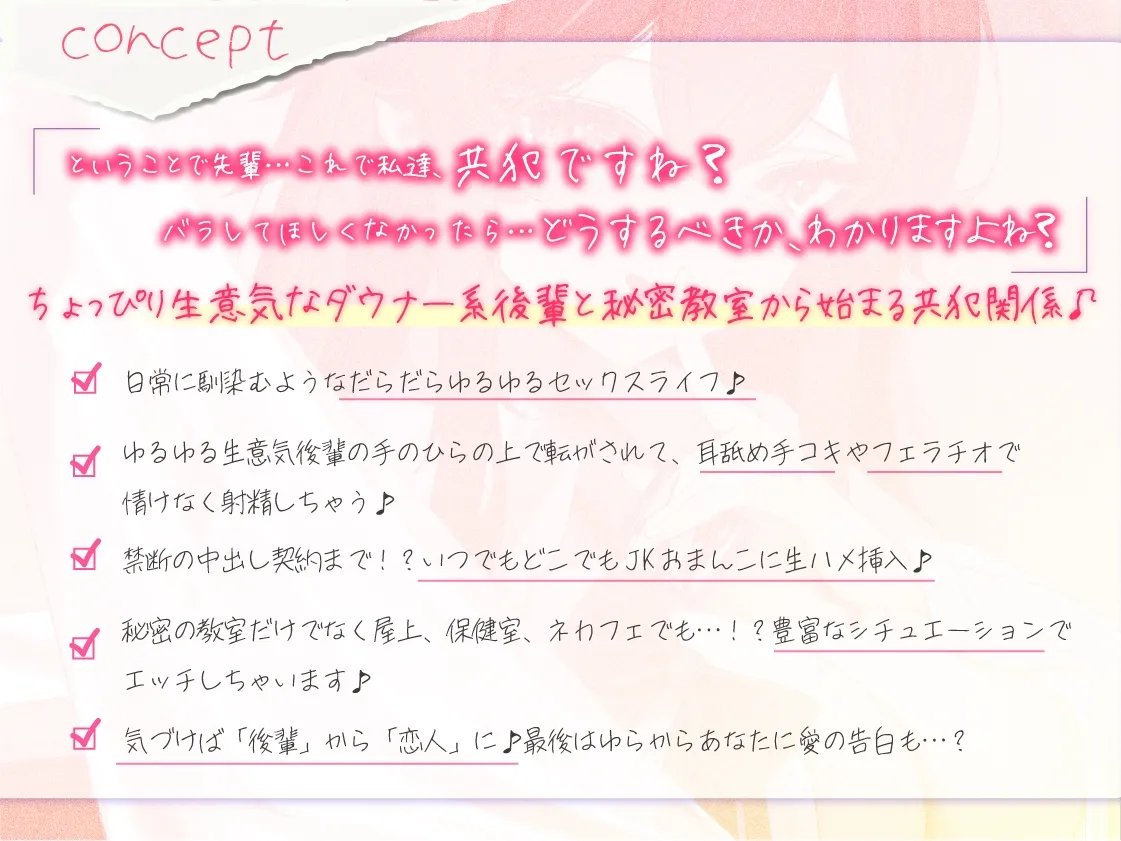 【CV:陽日葵ゅか】ゆるゆる後輩に誘惑されて授業サボってだらだらセックス三昧〜ダウナー系JKとえっちな共犯関係〜