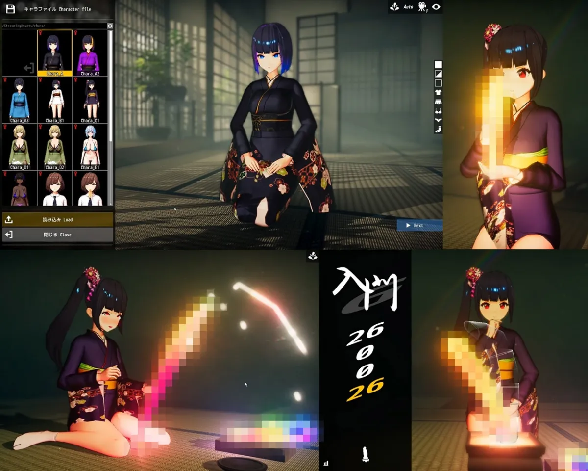 【華道部ふたなり少女キャラメイクエロSLG】ゲーミングちんぽ華道部の稽古