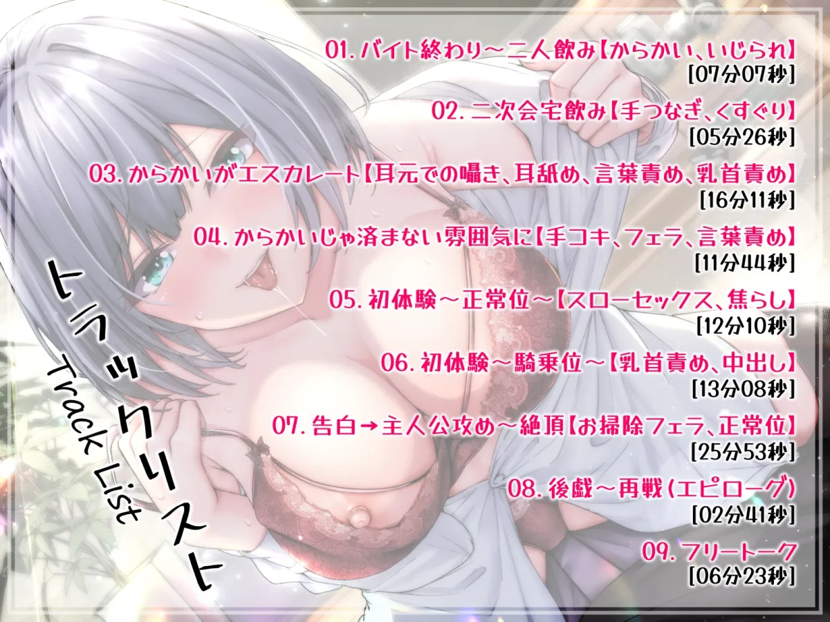 【CV:藤村莉央】【KU100】小悪魔系後輩カノジョ~新人アルバイト笹本ひかりに耳も乳首も責められる【イラスト:阿賀まりの】 【CV:藤村莉央】【KU100】小悪魔系後輩カノジョ~新人アルバイト笹本ひかりに耳も乳首も責められる【イラスト:阿賀まりの】