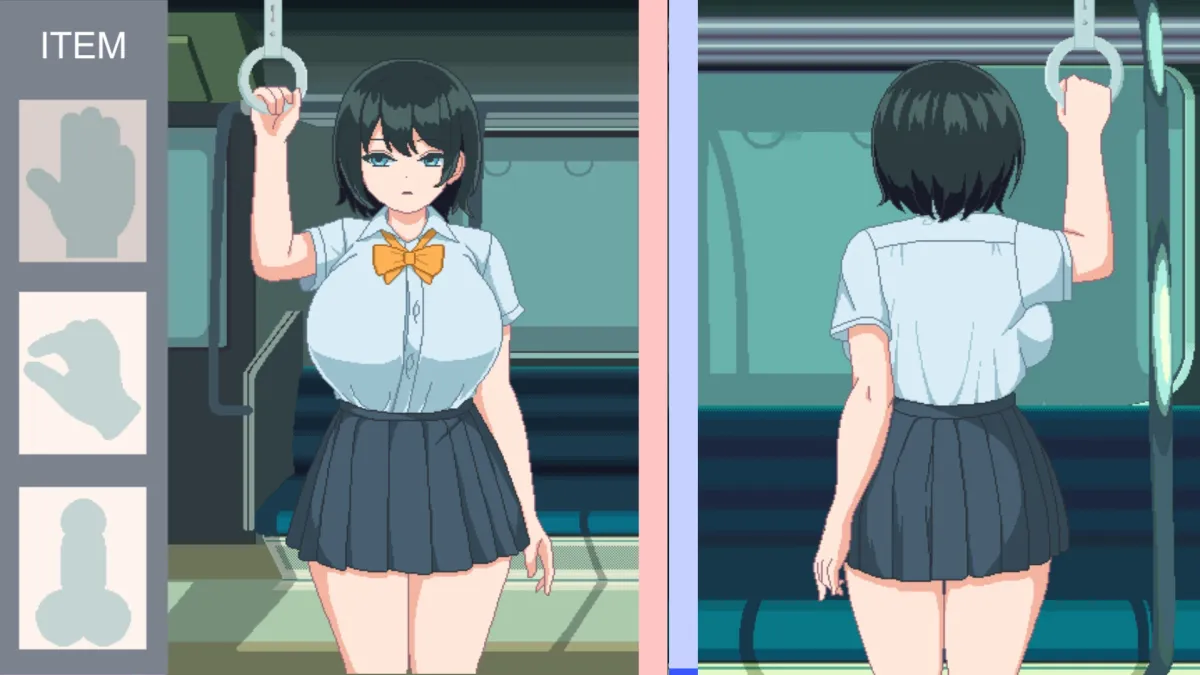 【JK痴漢おさわりエロSLG】乳のでかいJKを痴漢するころ