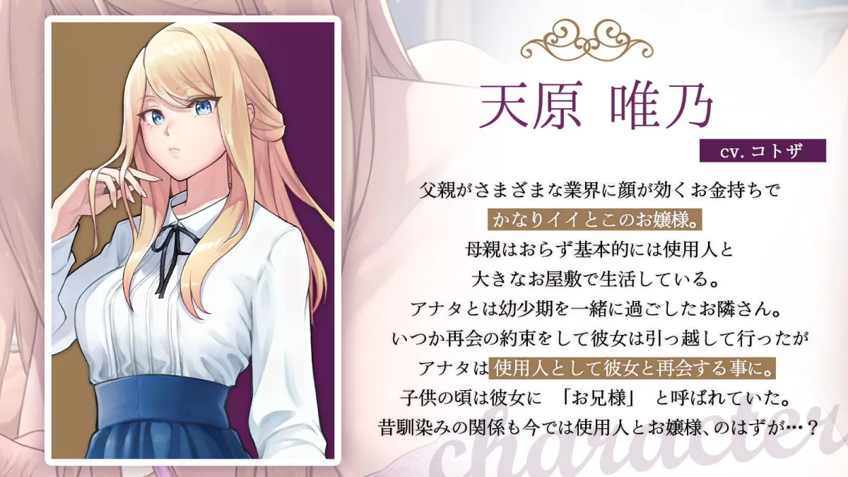 ご令嬢に飼われたアナタと性処理生活