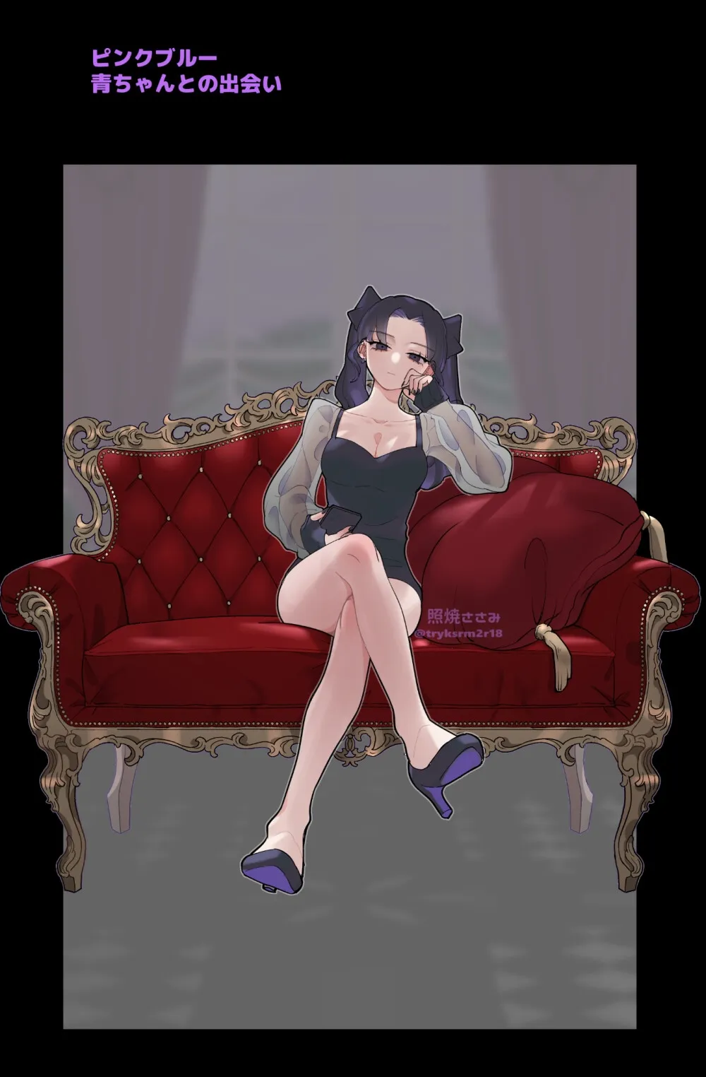 【JK×男子高校生】ピンクブルーカラーミニ漫画+カラーイラスト4枚【女性攻め・男性受け 逆転なし】