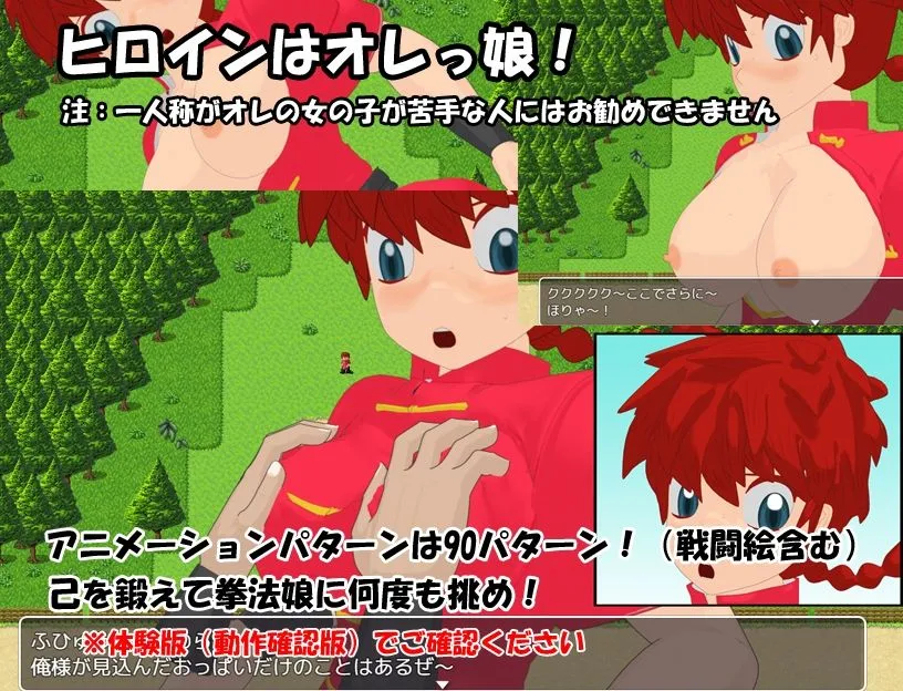 【らんま1/2 マルチエンディングエロRPG】拳法娘を打ち負かせ！