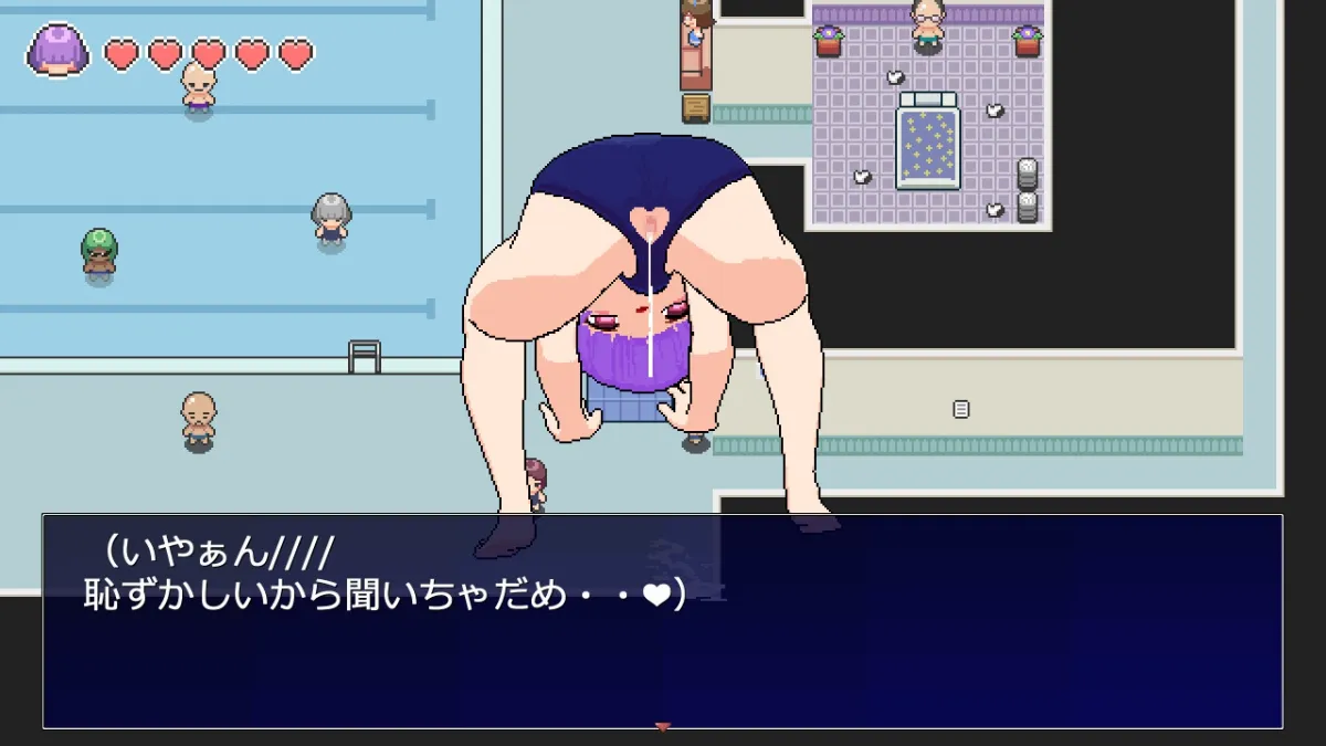 【メカクレ陰キャ少女ドット絵エロミニゲーム】ドスケベスイミング