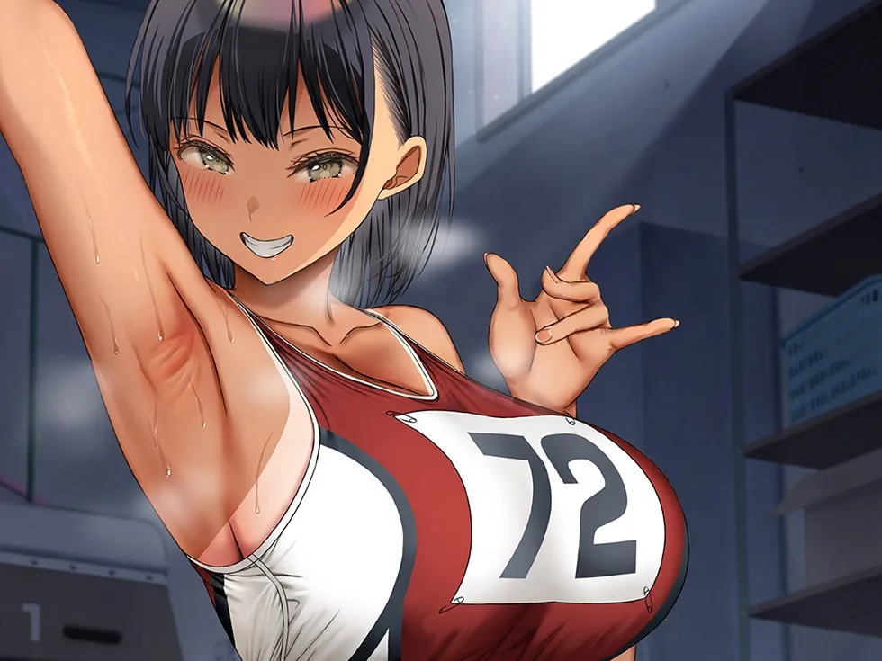 【密着囁き甘オホ♪】陸上部の彼女 汗で蒸れた彼女の脇とまんこと尻穴の香ばしいスメルを胸一杯に吸い込んで射精する【KU100ハイレゾ】