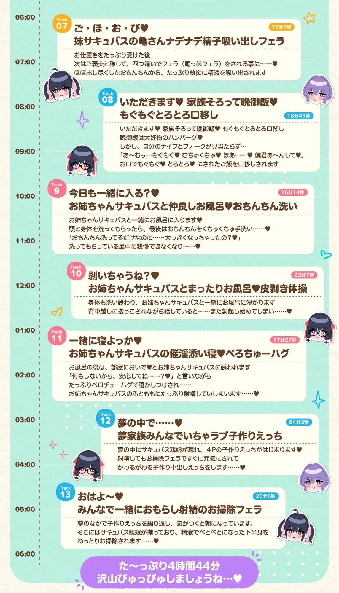 【CV:大山チロル/乙倉ゅい】【たっぷり4時間】サキュバスホームステイ おはよう〜おやすみまで甘々ぴゅっぴゅなラブラブ性活 【CV:大山チロル/乙倉ゅい】【たっぷり4時間】サキュバスホームステイ おはよう〜おやすみまで甘々ぴゅっぴゅなラブラブ性活