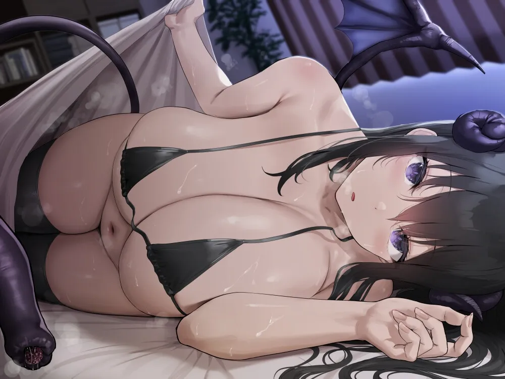 【CV:涼花みなせ】下品なダウナーサキュバスの濃厚なメス臭が染み込んだ布団の中で超密着濃厚オホ声えっち【イラスト:oekakizuki】