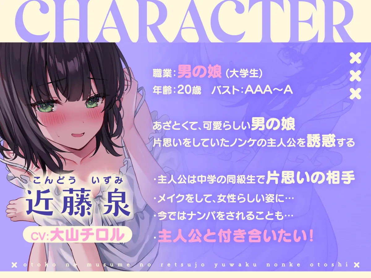 【CV:大山チロル】男の娘の劣情誘惑ノンケ堕とし～ノンケに恋をした男の娘、甘酸っぱく切ない恋の行方は…～