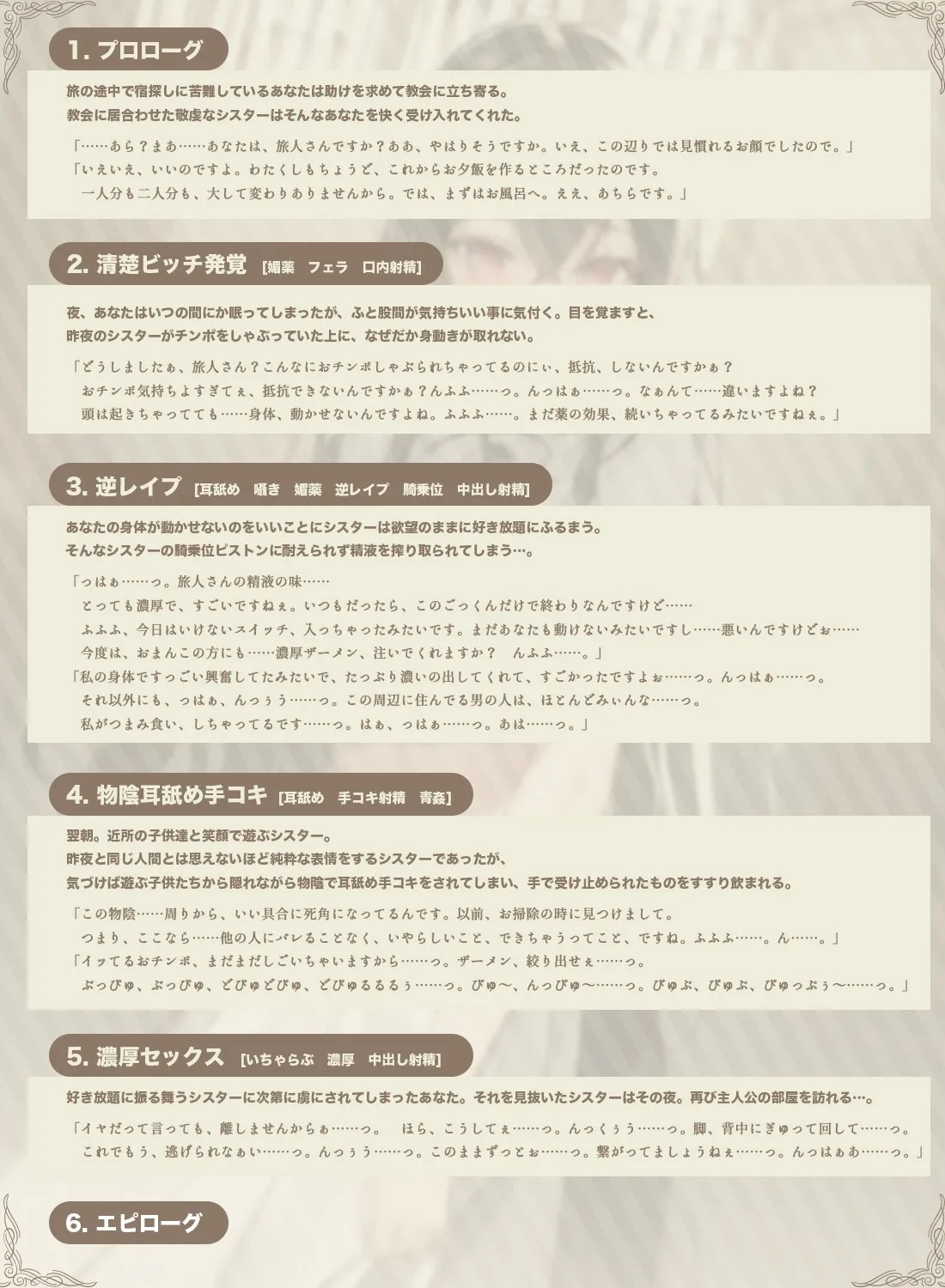 【清楚ビッチ/逆レイプ】手厚いおもてなしをしてくれた清廉なシスターが実は淫乱だと発覚した上に、媚薬で身体の自由を奪ってきた件【バイノーラル/ku100収録】