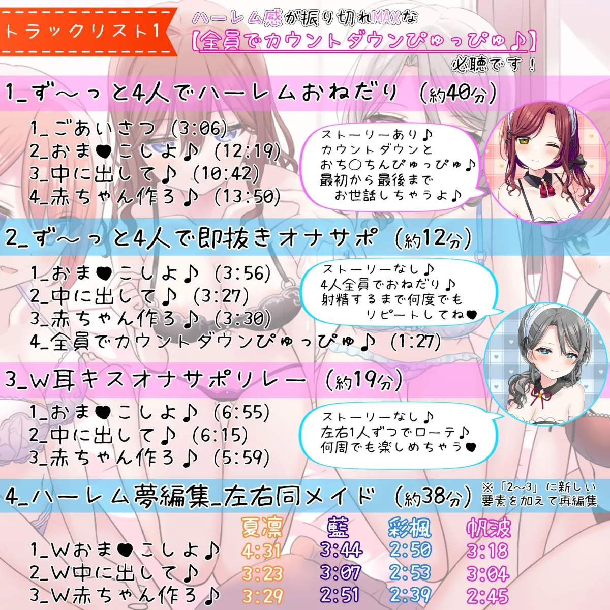 お屋敷メイドのず〜っと4人で♪ ハーレムおねだりオナサポ♪♪ お屋敷メイドのず〜っと4人で♪ ハーレムおねだりオナサポ♪♪