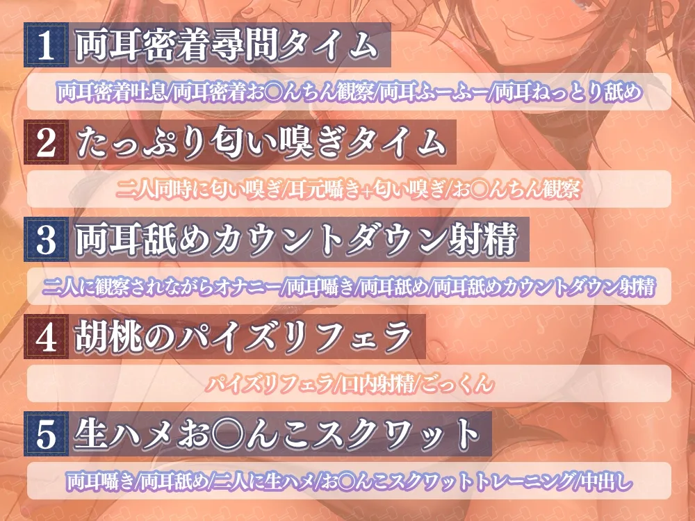 エッチなお姉さん達の両耳舐めおちんちんお仕置きトレーニング