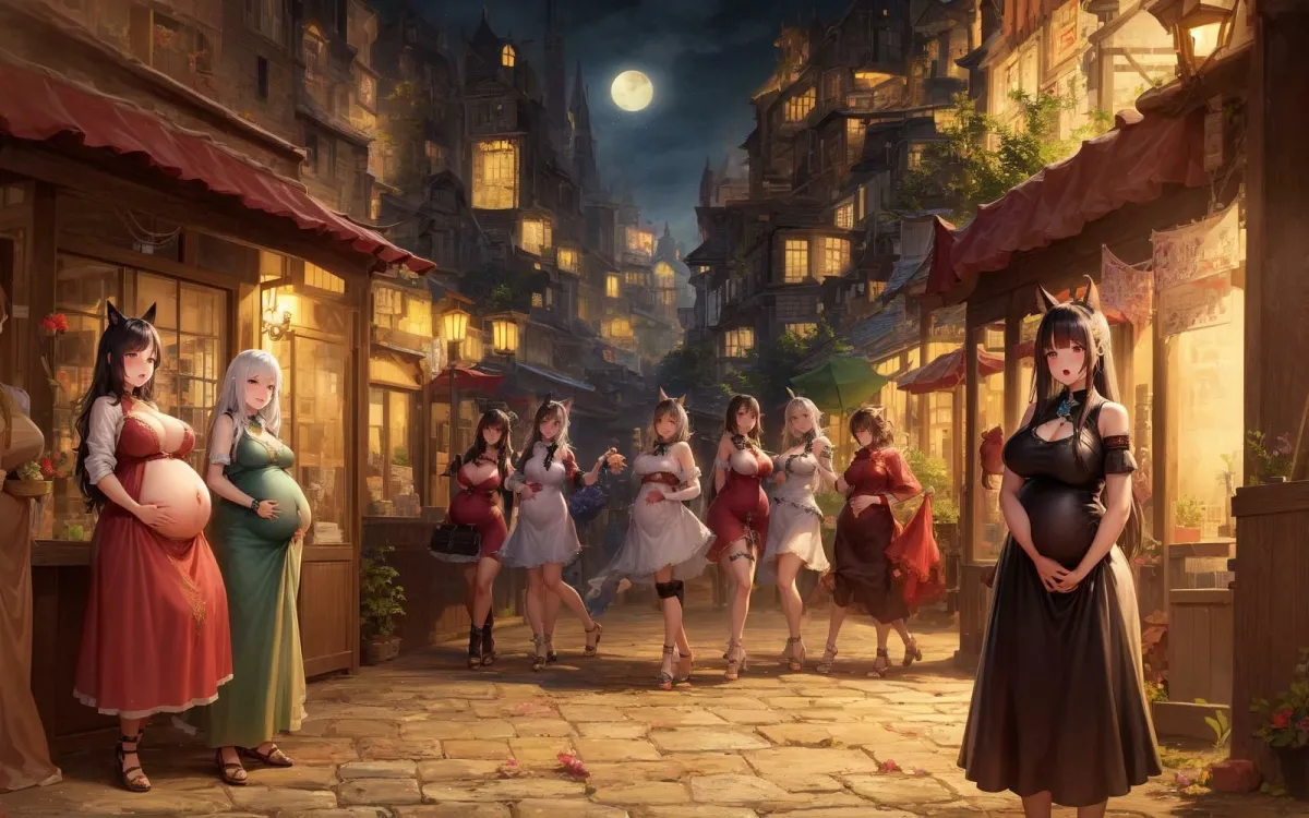 ファンタジー世界の奴隷妊婦市場01