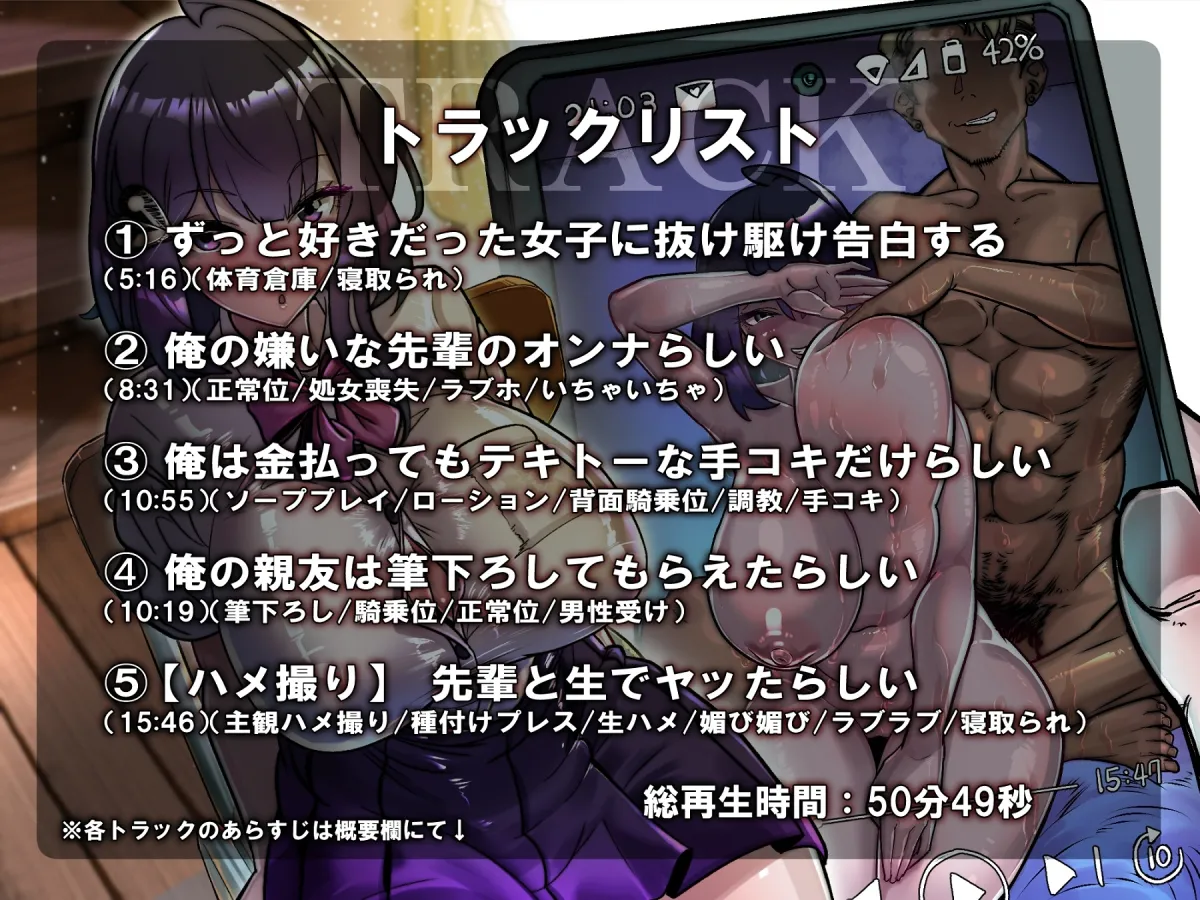 【期間限定220円】クラスの陰キャ女子に告白したら、嫌いな先輩との濃厚種付けハメ撮りが送られてきた…【寝取られ/巨乳JK/淫語】